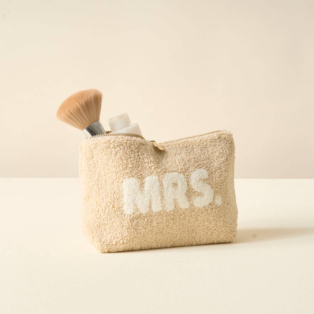 Tan Teddy Pouch - Mrs.