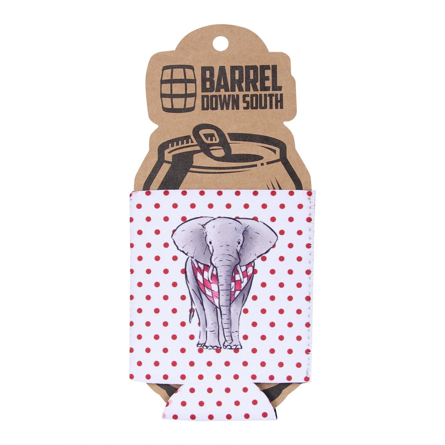 Polka Dot Elephant Front Can Cooler