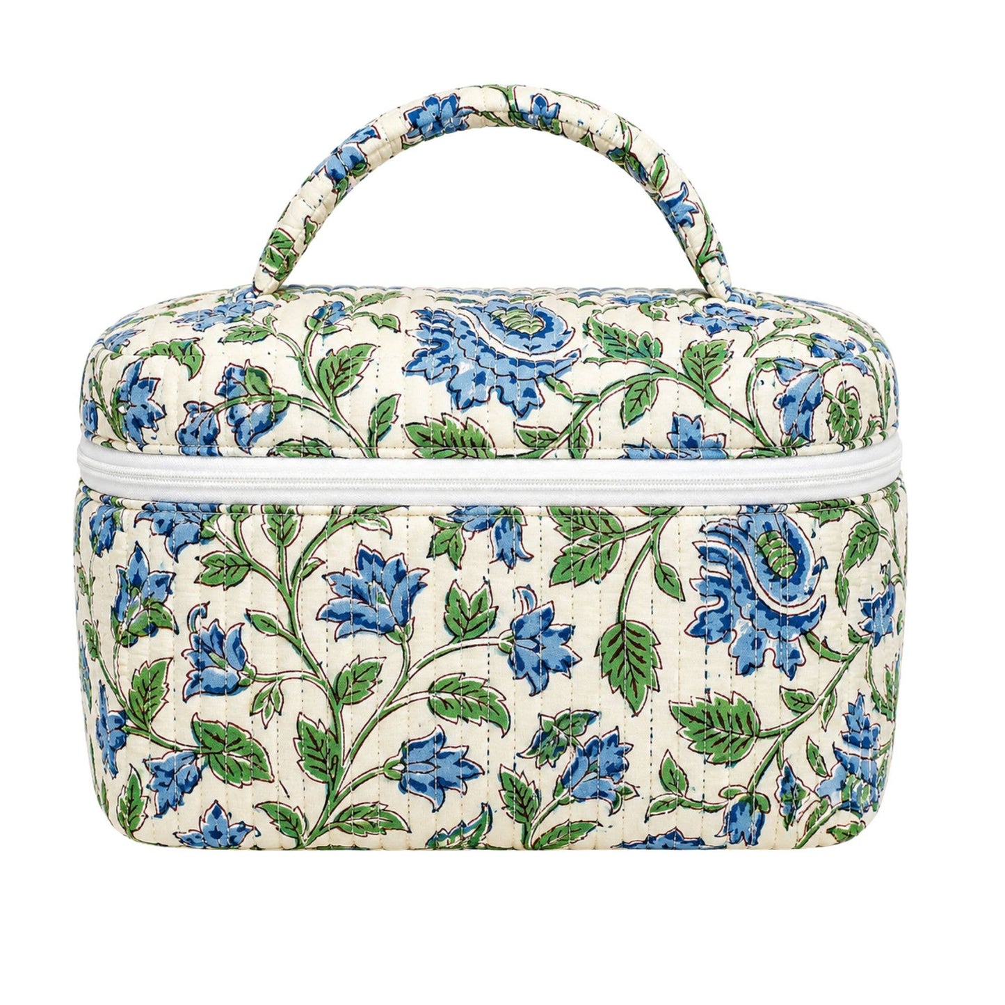 Blue Paisley Quilted Bag Print