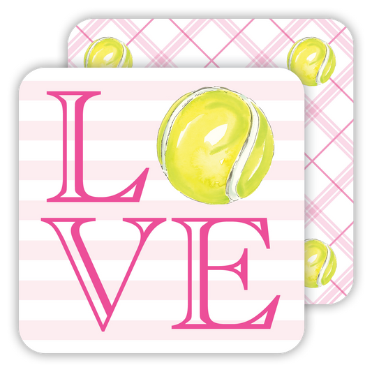 LOVE with Tennis Ball Paper Coaster