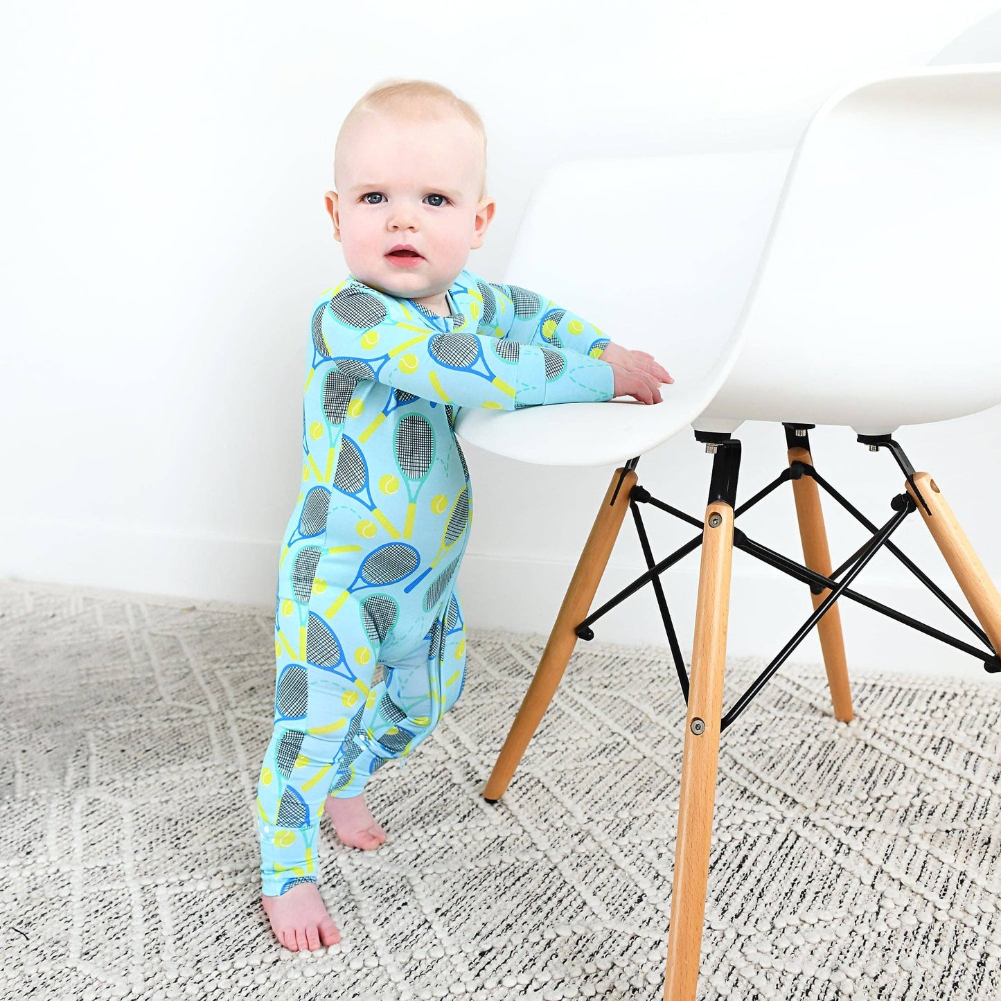 Roger Blue Tennis Zip Bamboo Sleepies Little Sports Outfit