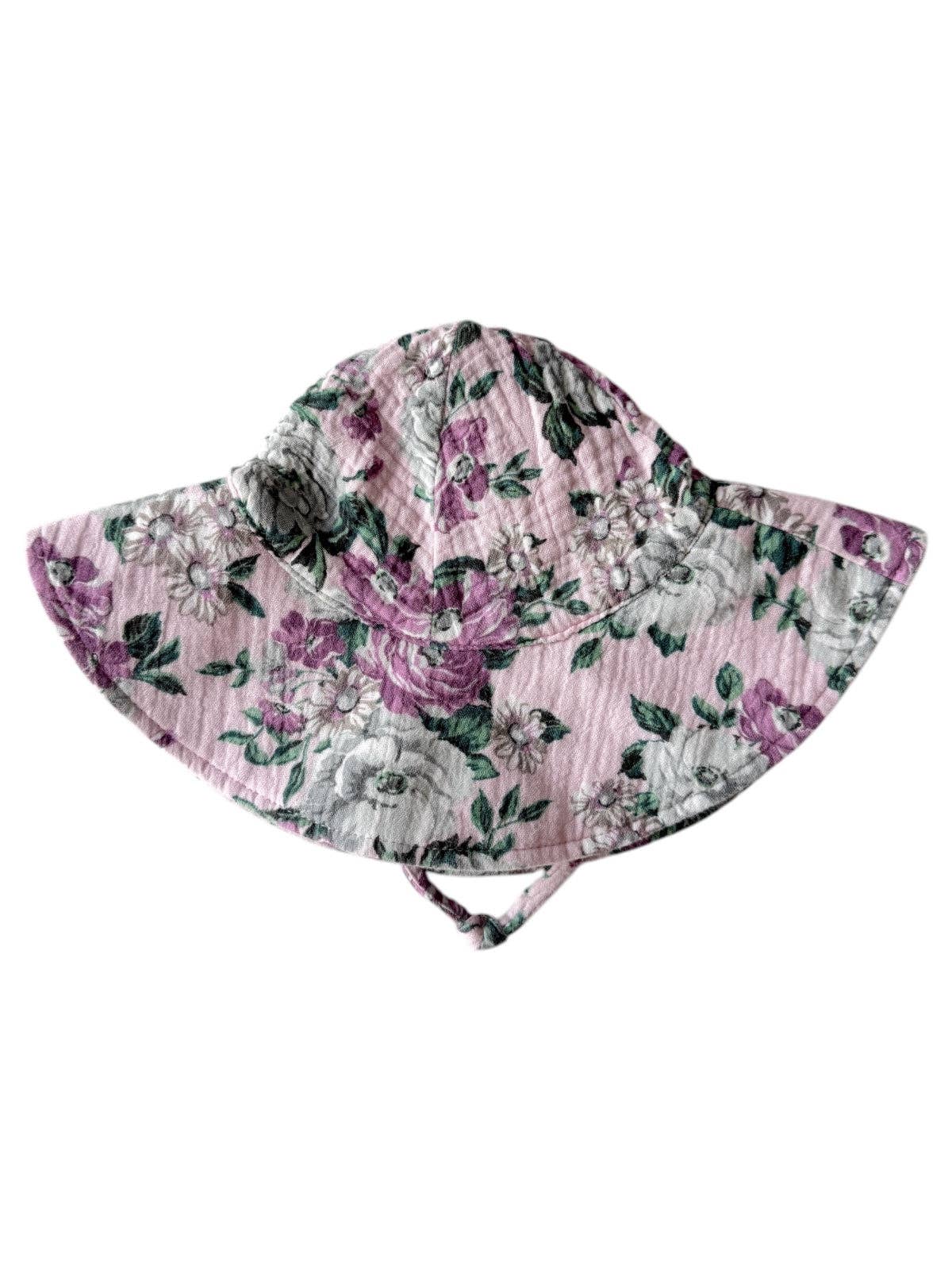 Muslin Wide Brim Sunhat, Blissful Blossoms