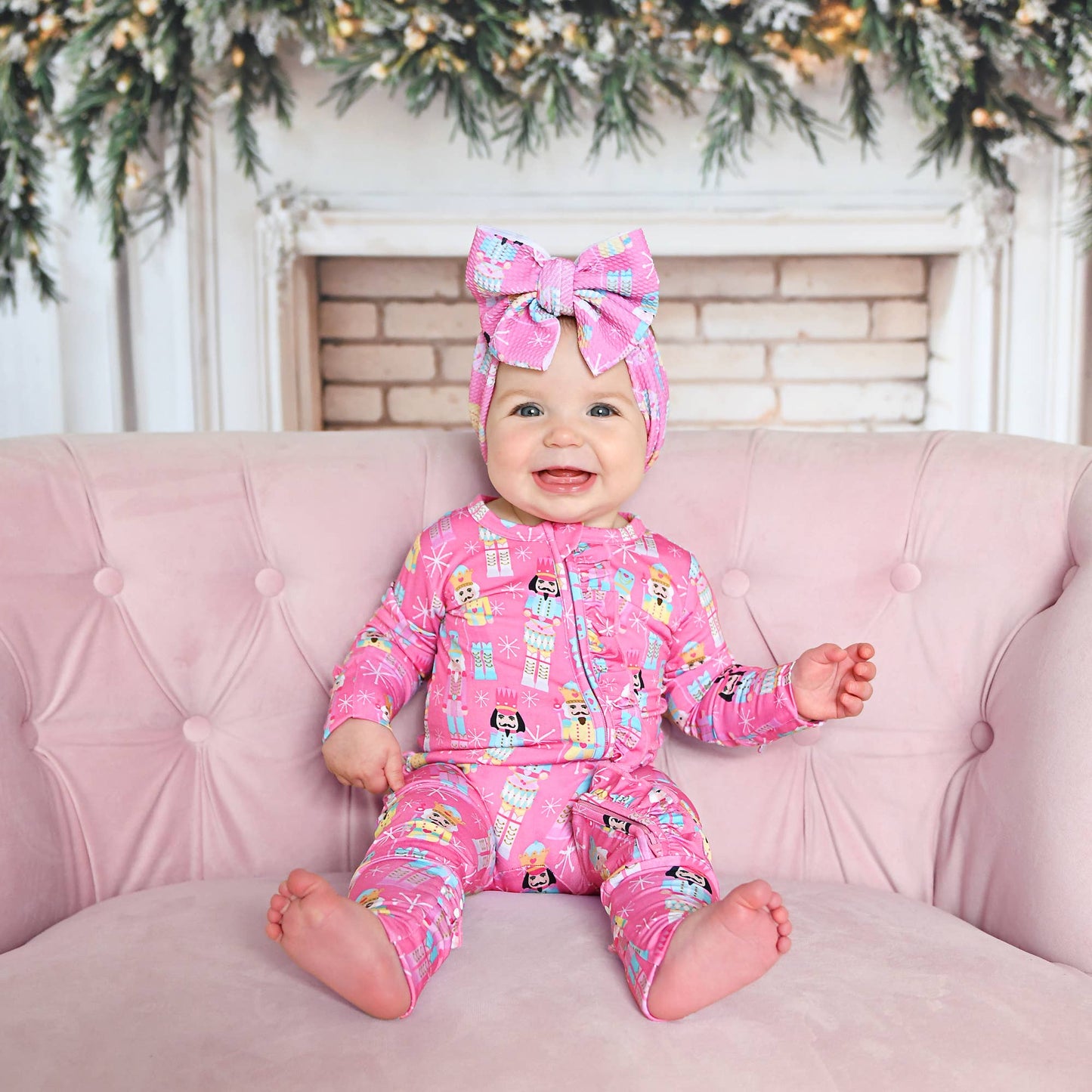 Nadia Nutcrackers RUFFLE ZIP Christmas Bamboo Baby One Piece