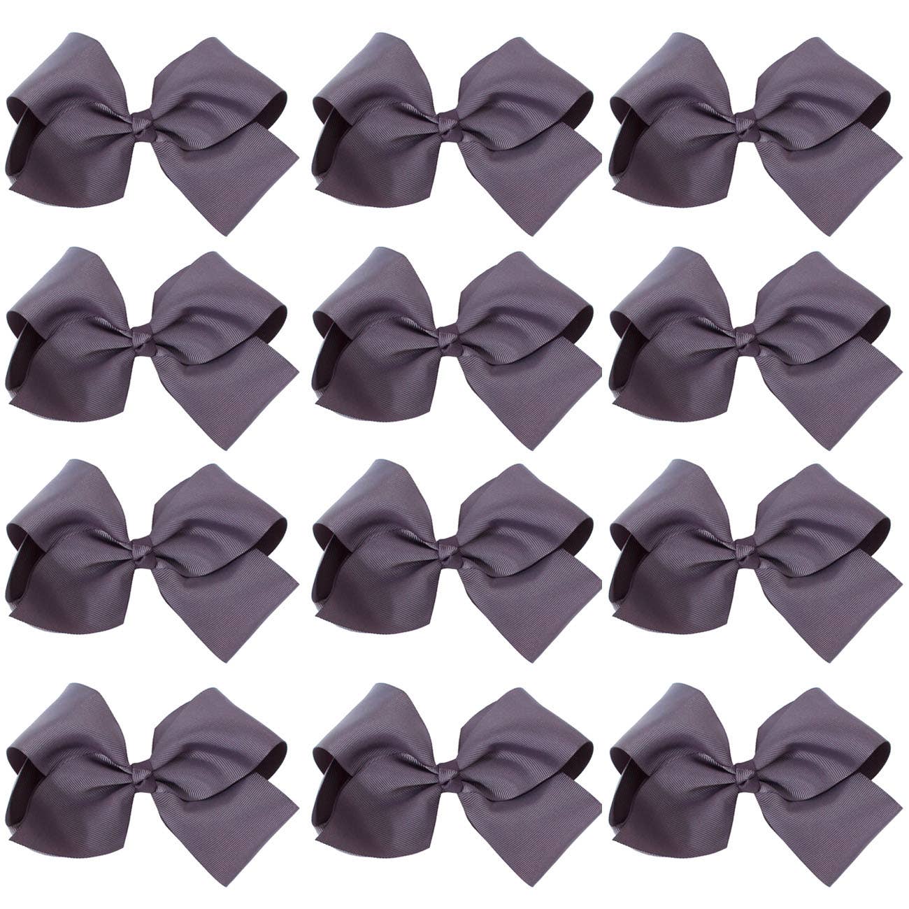 8 Inch Hair Bow With Alligator Clip (12pc)