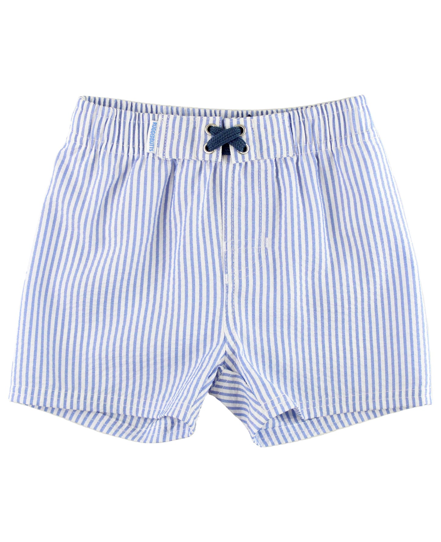 Boys Periwinkle Blue Seersucker Swim Trunks