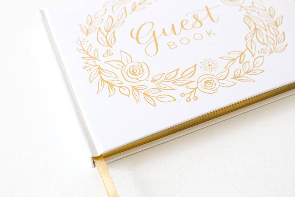 Guest Book - Gold Floral