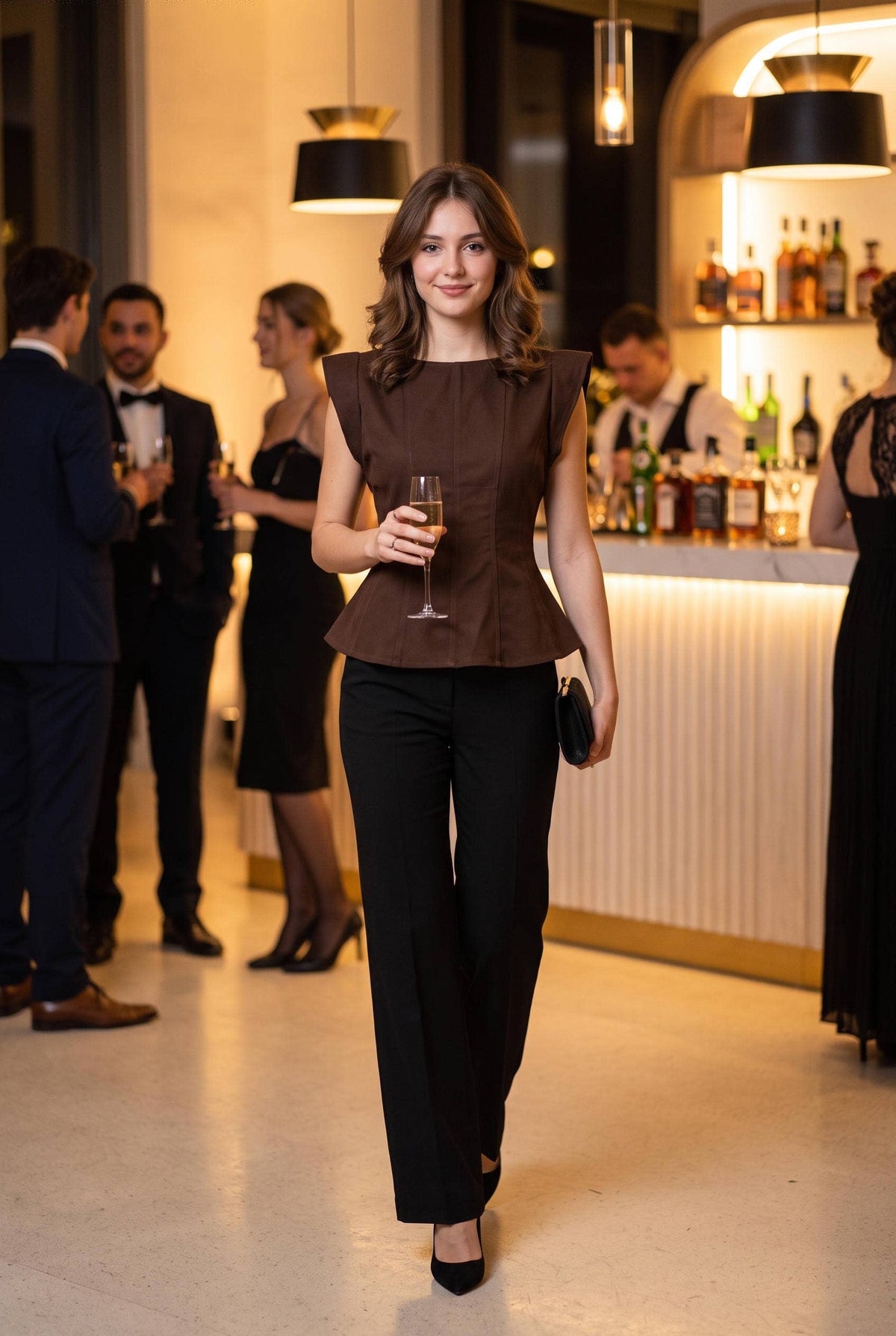 Stretch Cap Sleeve Peplum Top