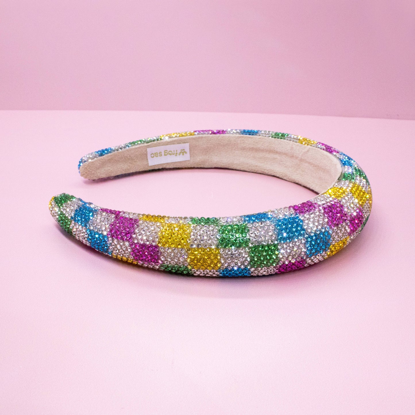 Rhinestone Checkerboard Headband