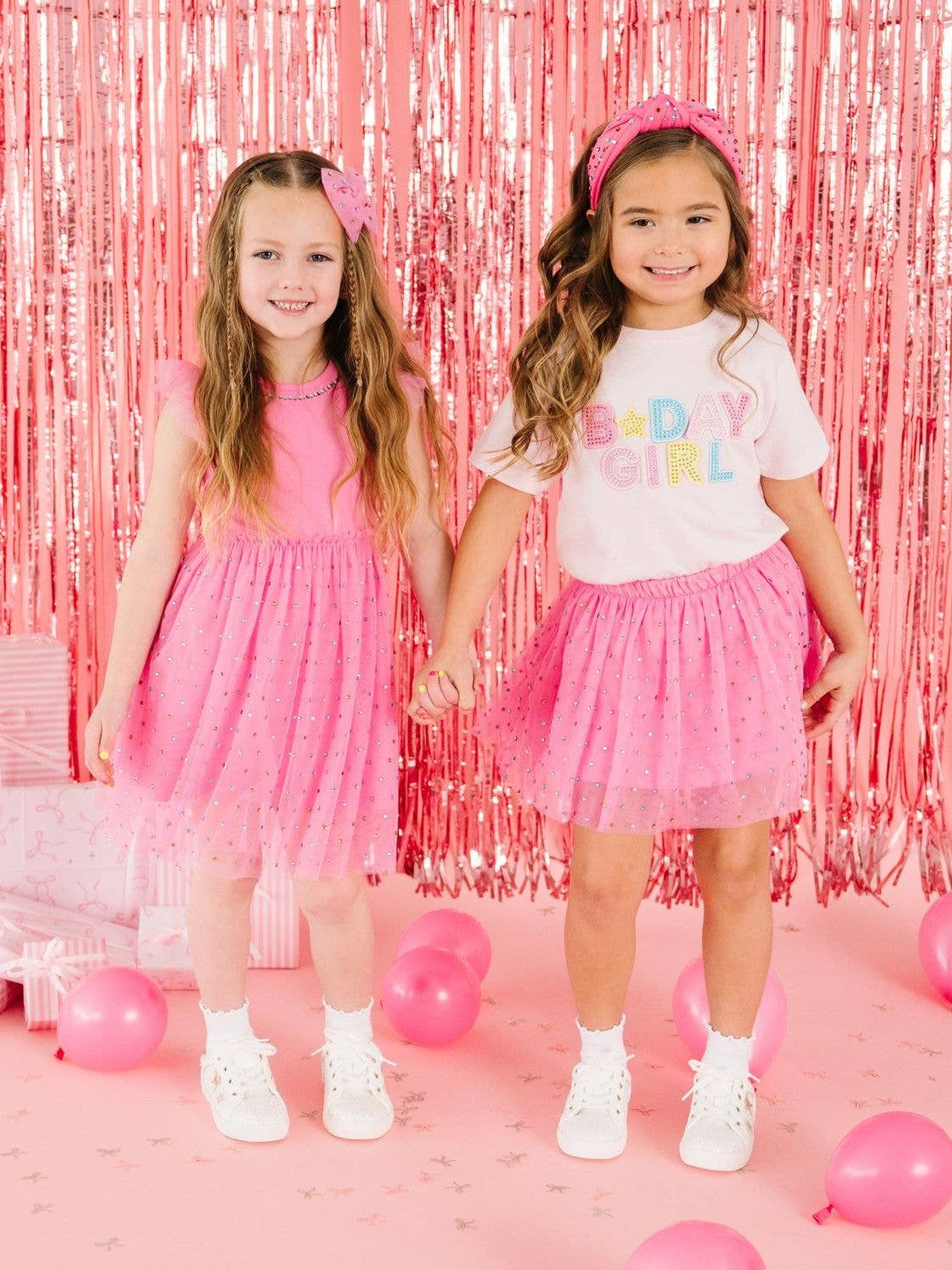 Birthday Girl Rhinestone Patch Short Sleeve T-Shirt - Kids