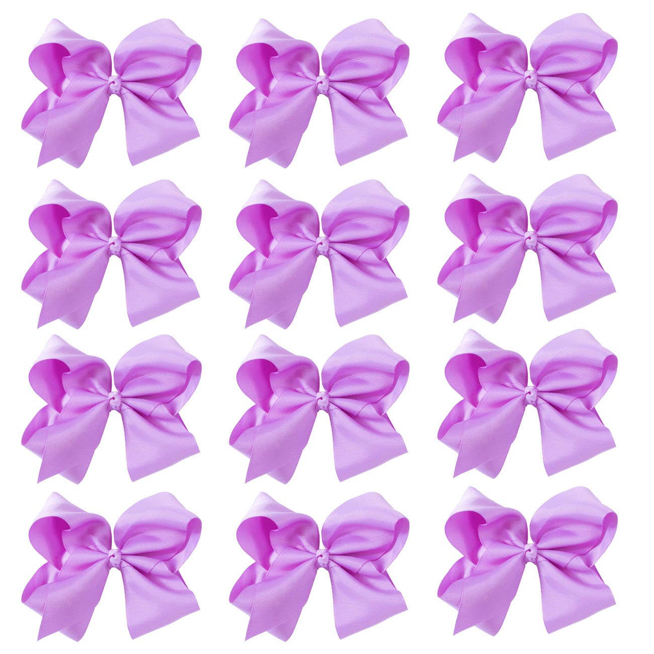 8 Inch Hair Bow With Alligator Clip (12pc)