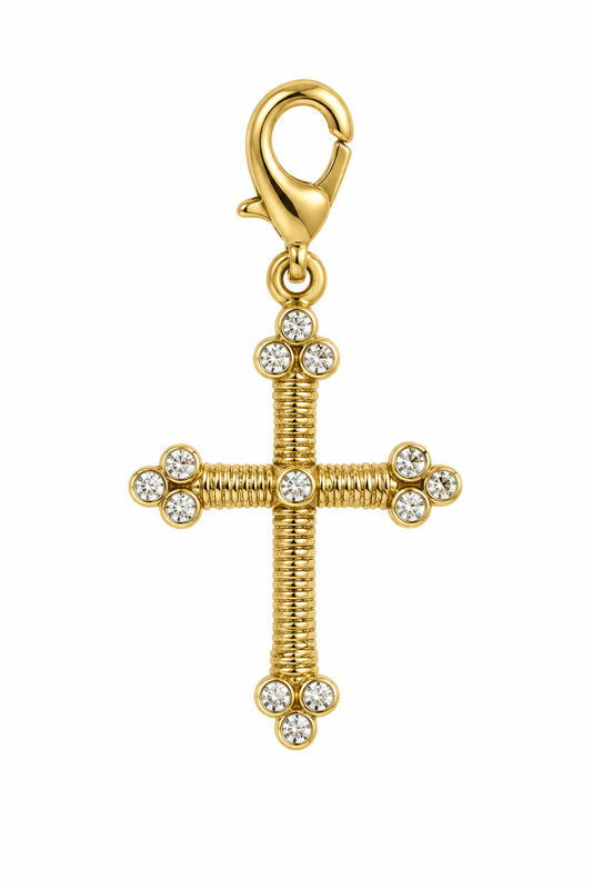Crystal Border Cross Charm