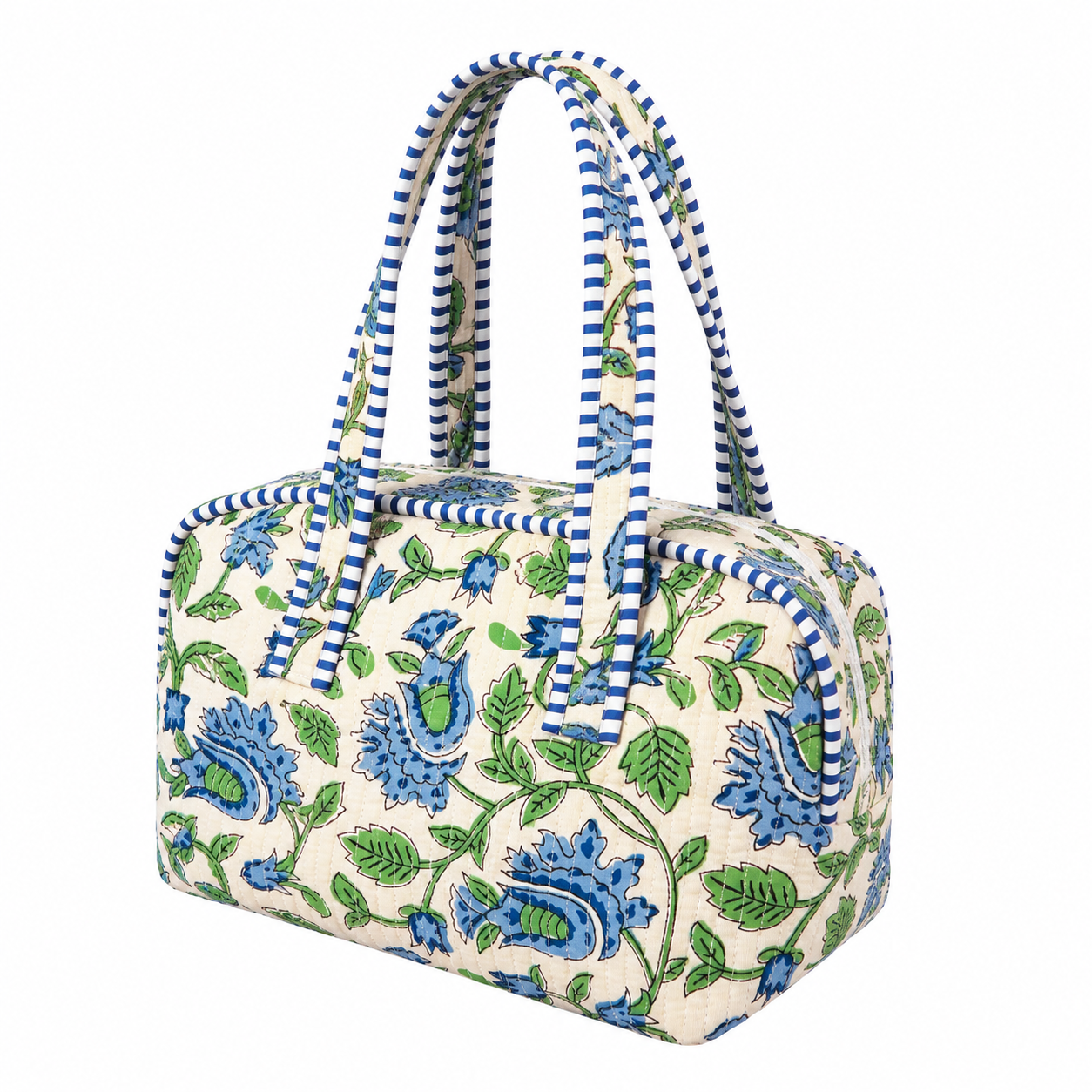 Blue Paisley Quilted Bag Print