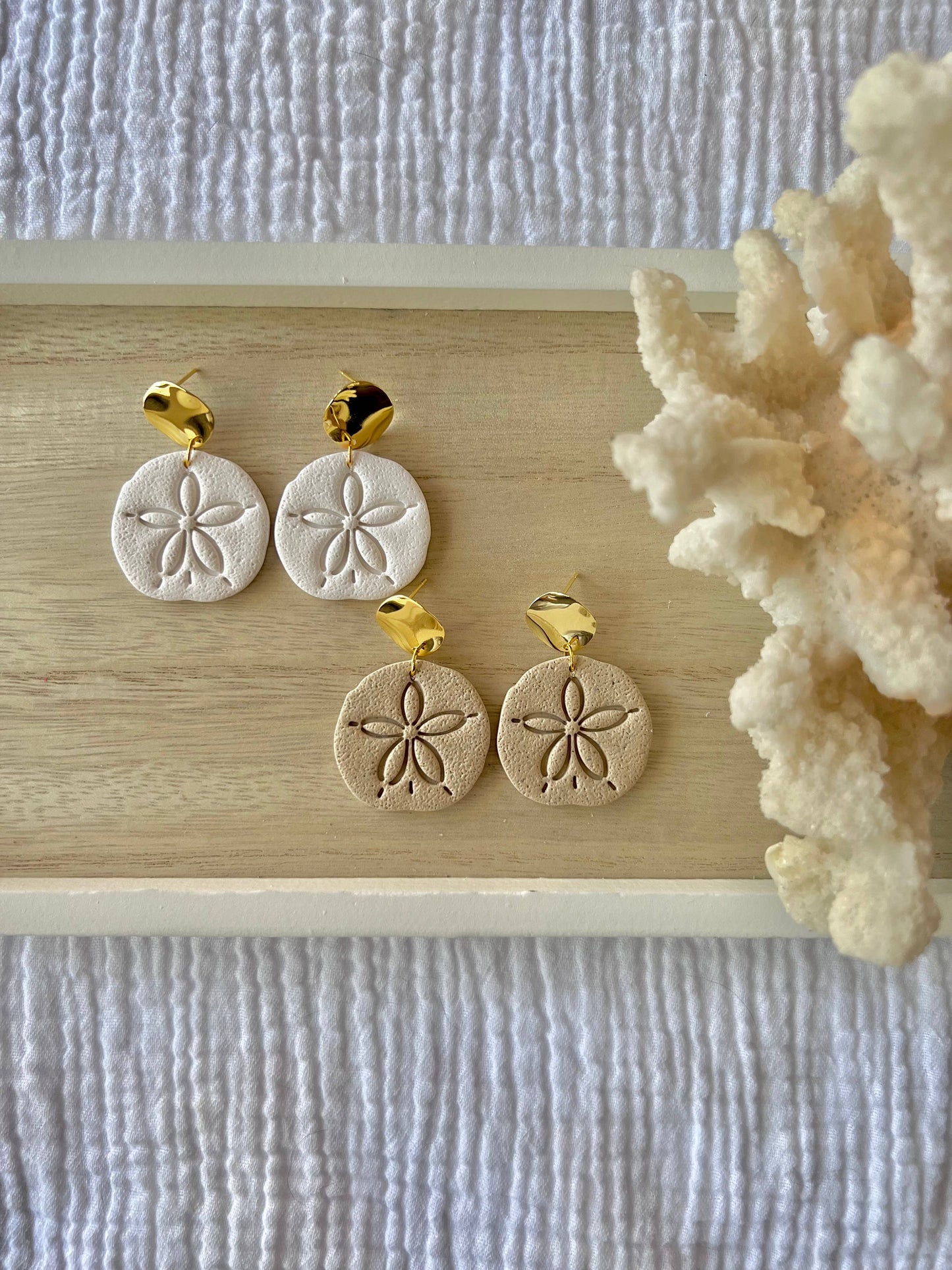 Sand Dollar Clay Earrings