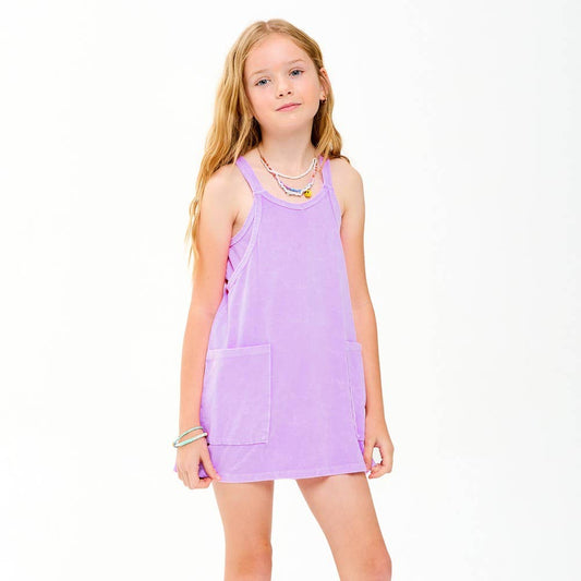 Mineral Washed Dress with Built-in Romper Lining