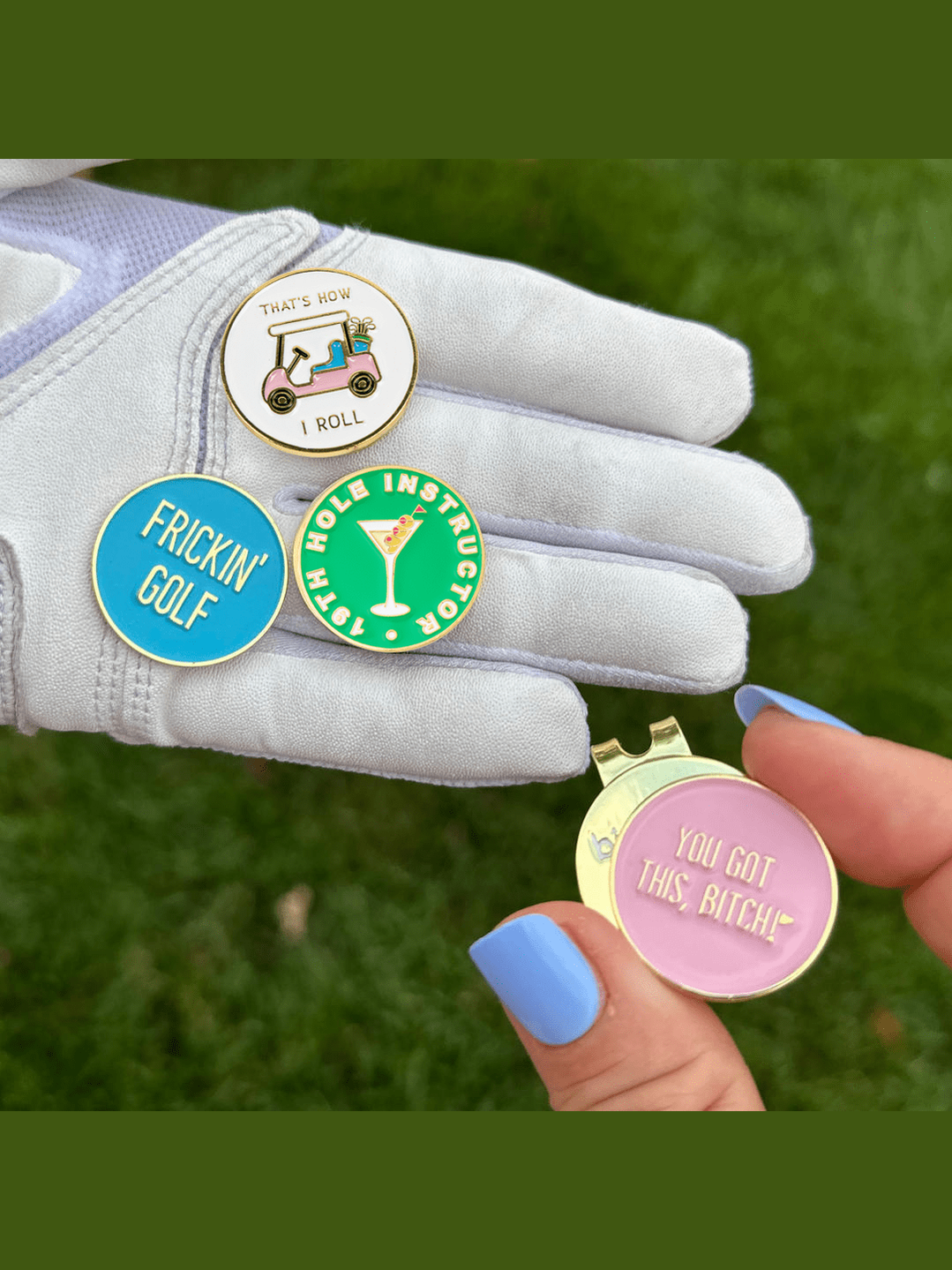 Sassy Women's Golf Ball Marker Collection (set of 4) with Hat Clip