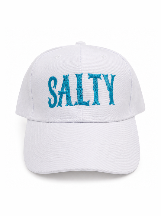 Salty Embroidered Trucker Hat - White