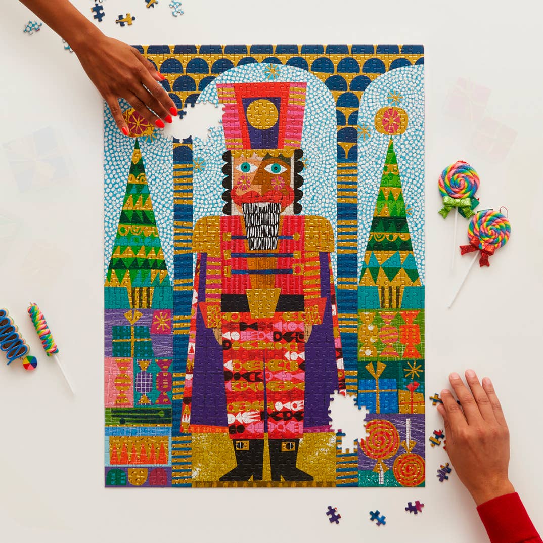 Festive Nutcracker Gold Foil 1000 Piece Holiday Puzzle