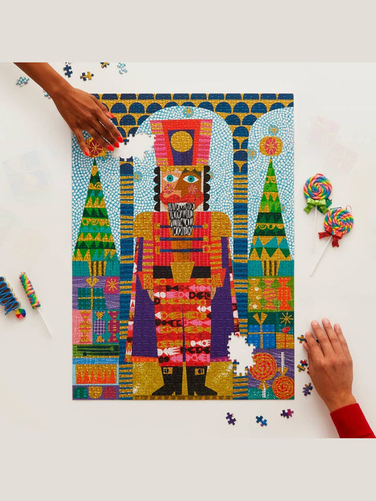 Festive Nutcracker Gold Foil 1000 Piece Holiday Puzzle