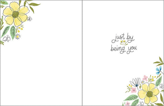 Thinking of You Greeting Card - Yellow Happy Flowers