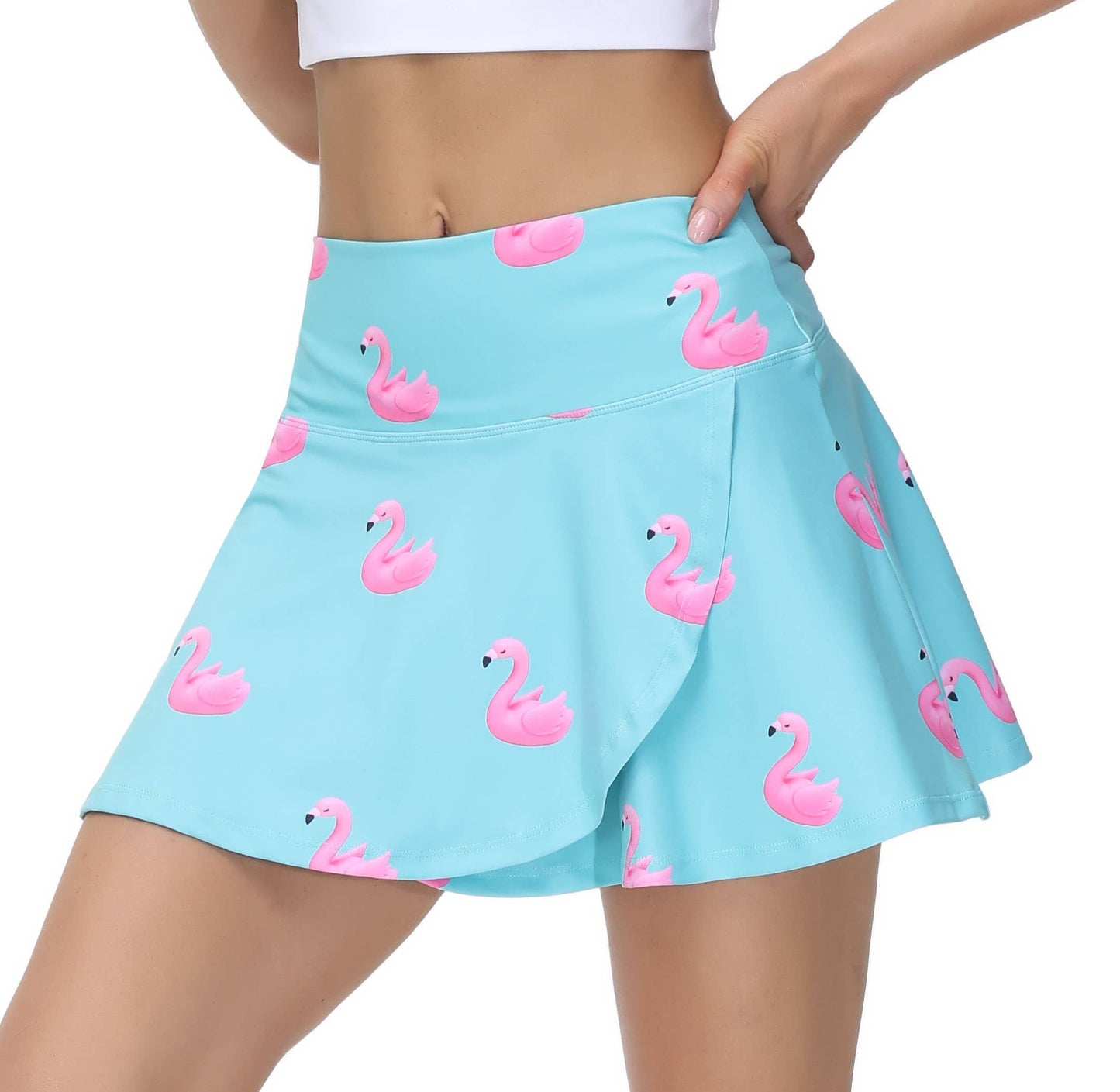 Pink Flamingos Skirt-Skort - Ladies Golf Tennis Skirt