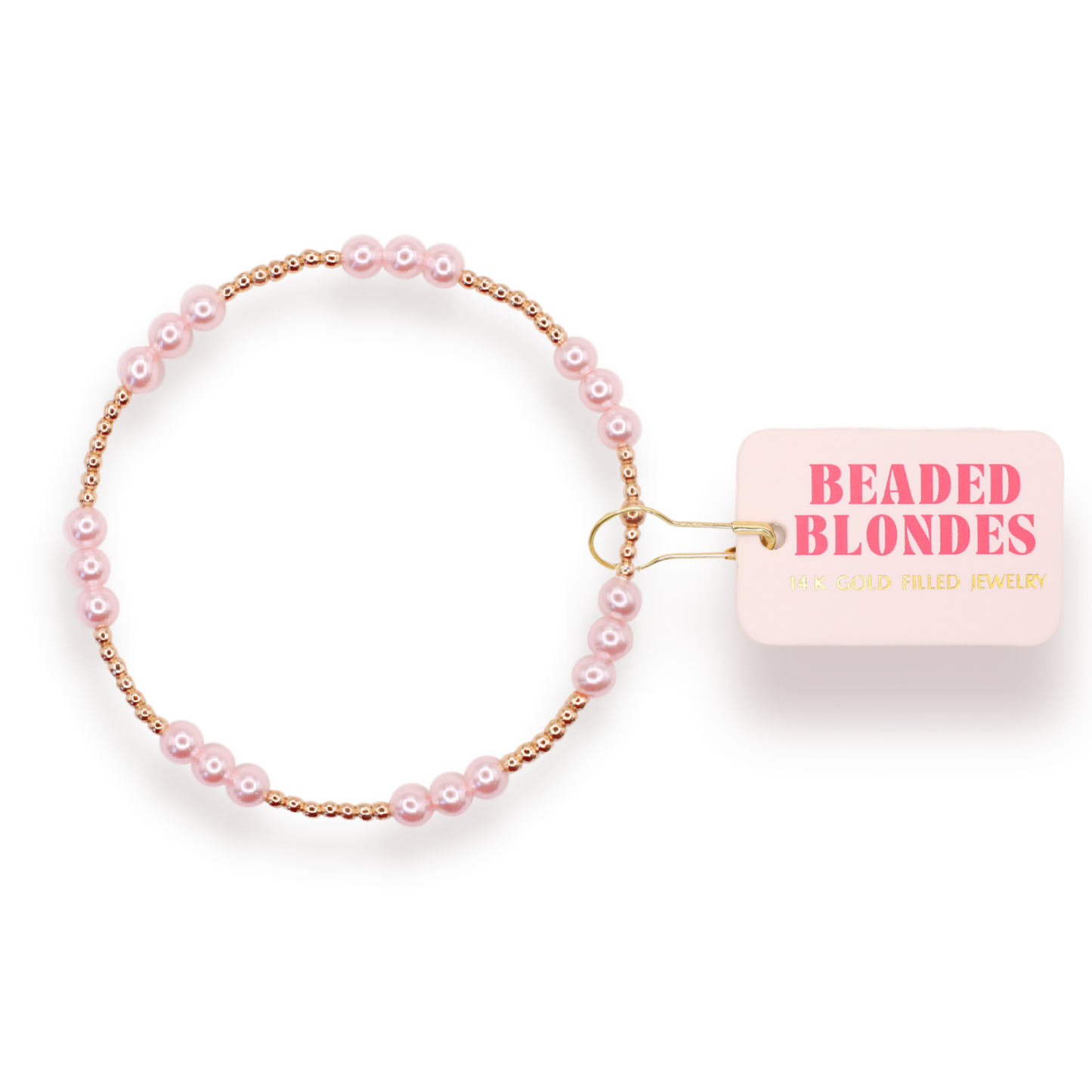 Pink ILY Bracelet in Gold