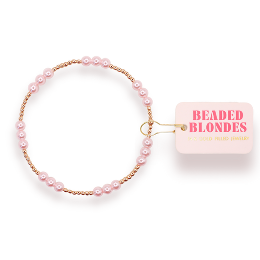 Pink ILY Bracelet in Gold