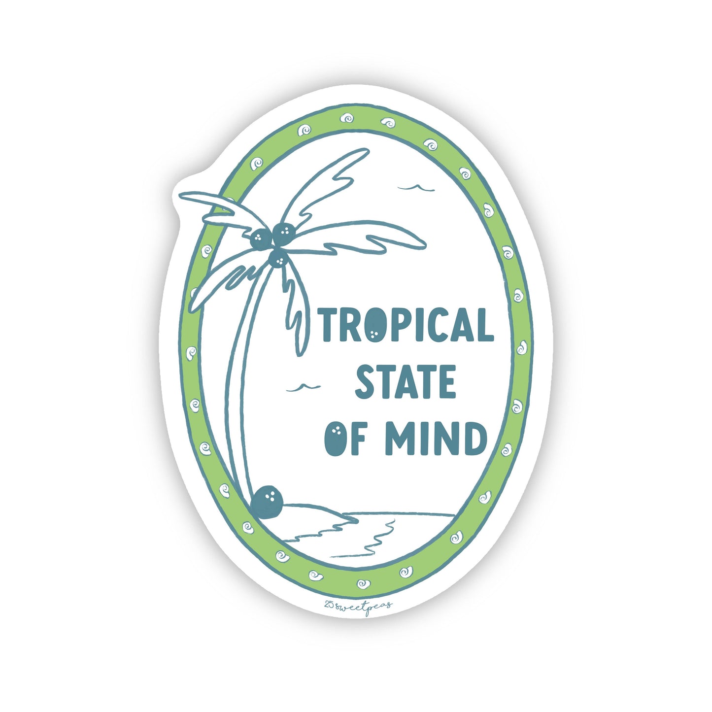 Tropical State of Mind Sticker, Beach Sticker, Summer 
