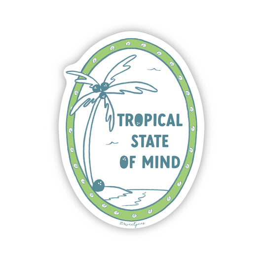 Tropical State of Mind Sticker, Beach Sticker, Summer 