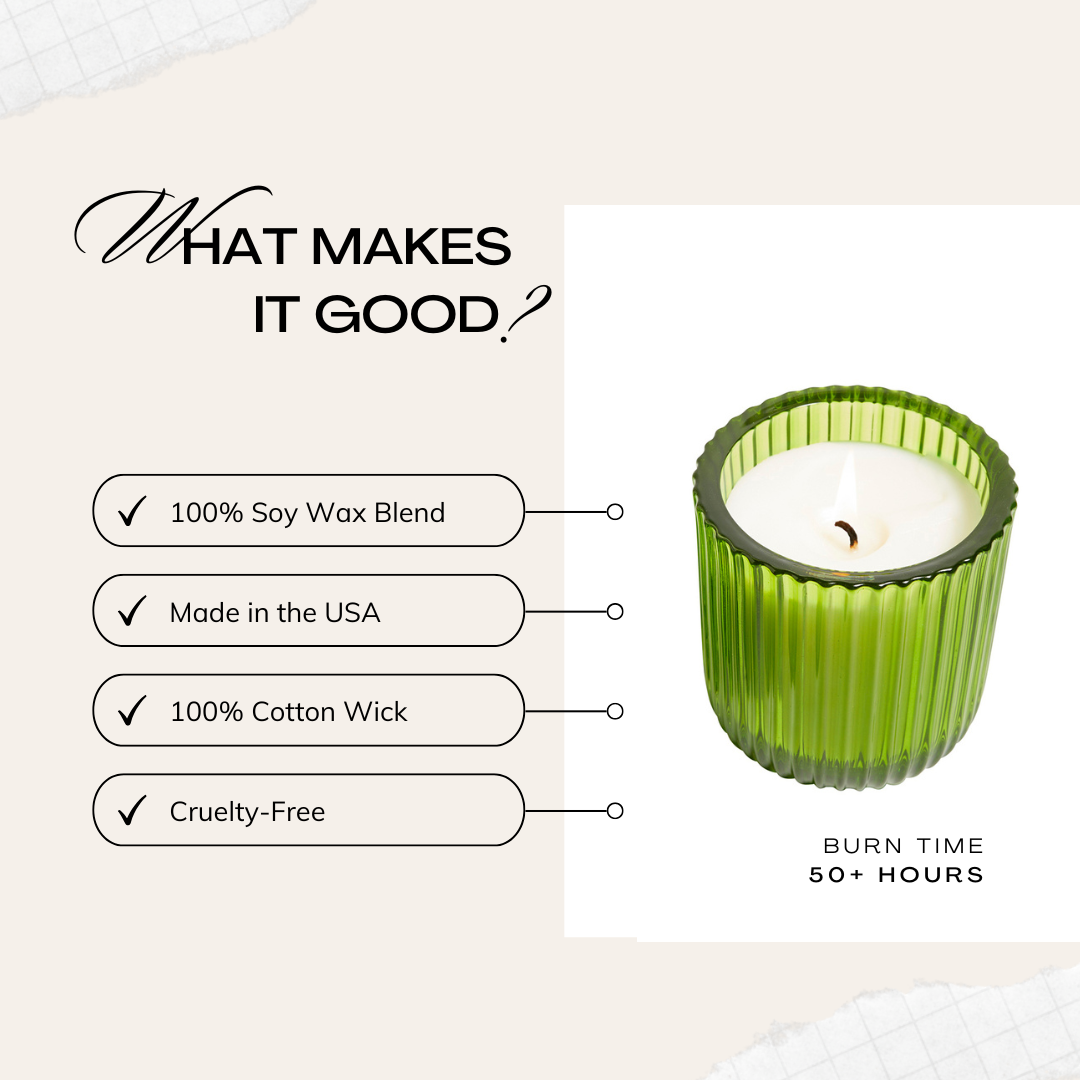 Eucalyptus Mint Citronella Green Glass Candle 8oz.