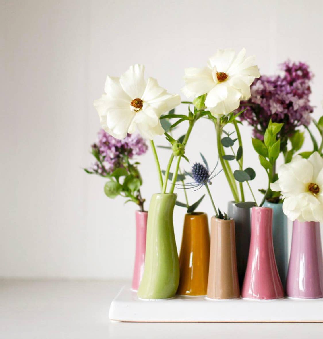 Pooley Colorful Bud Vase For Flower Arranging Rectangular