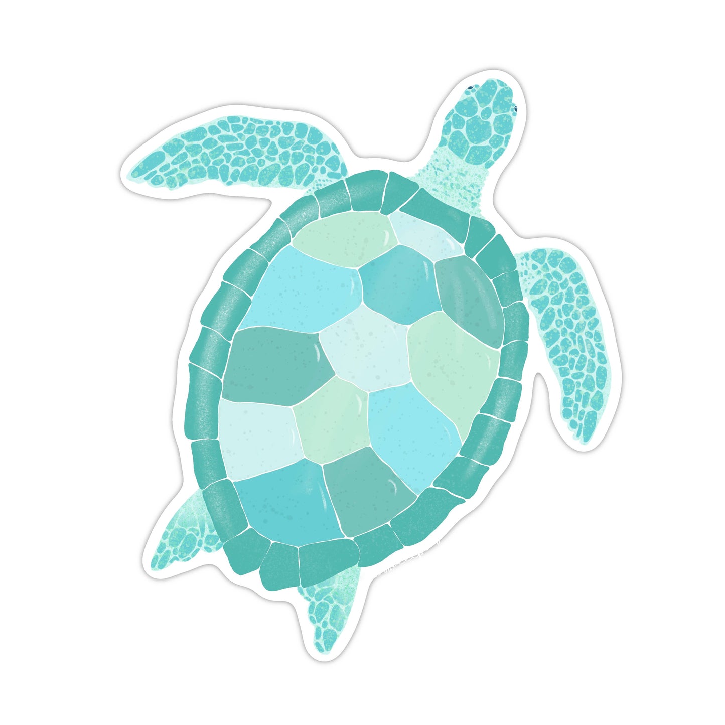 Turquoise Sea Turtle Sticker