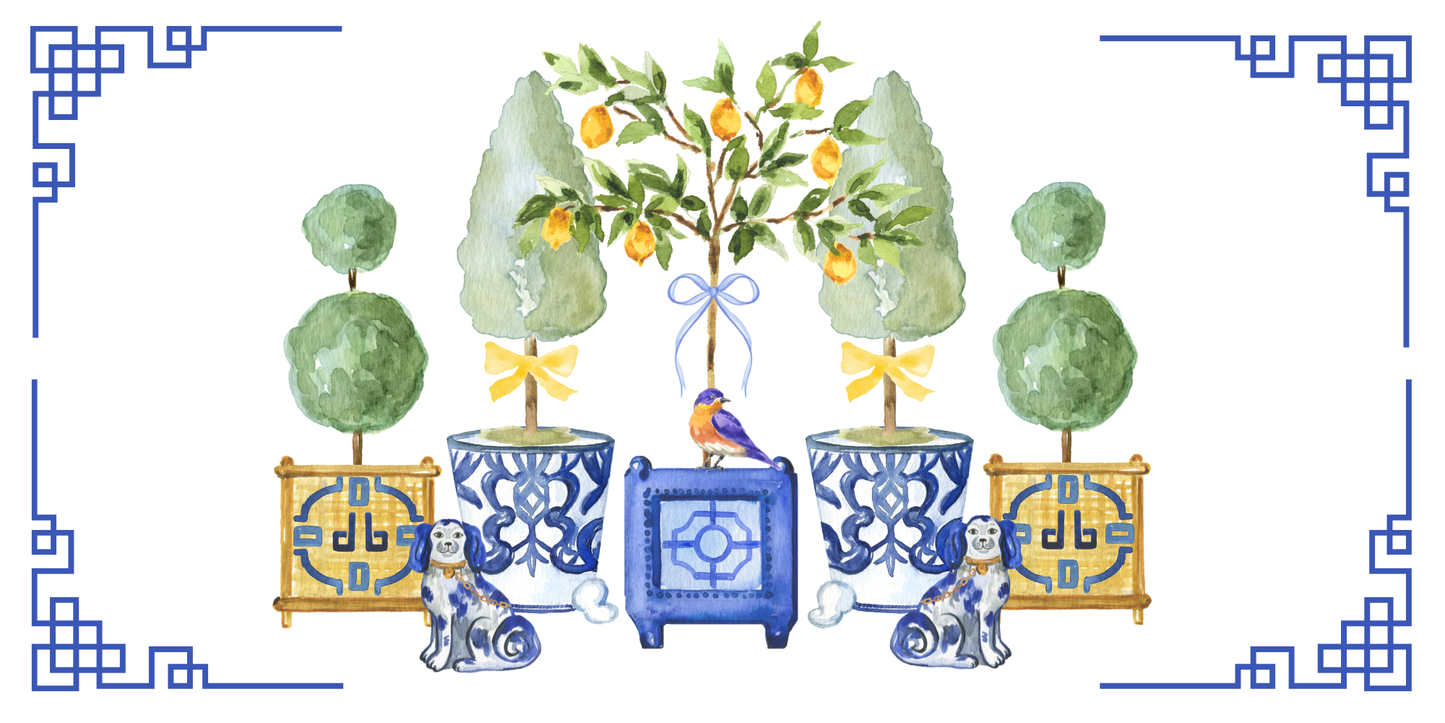 5.5x11 CHINOISERIE trinket tray insert set of 5