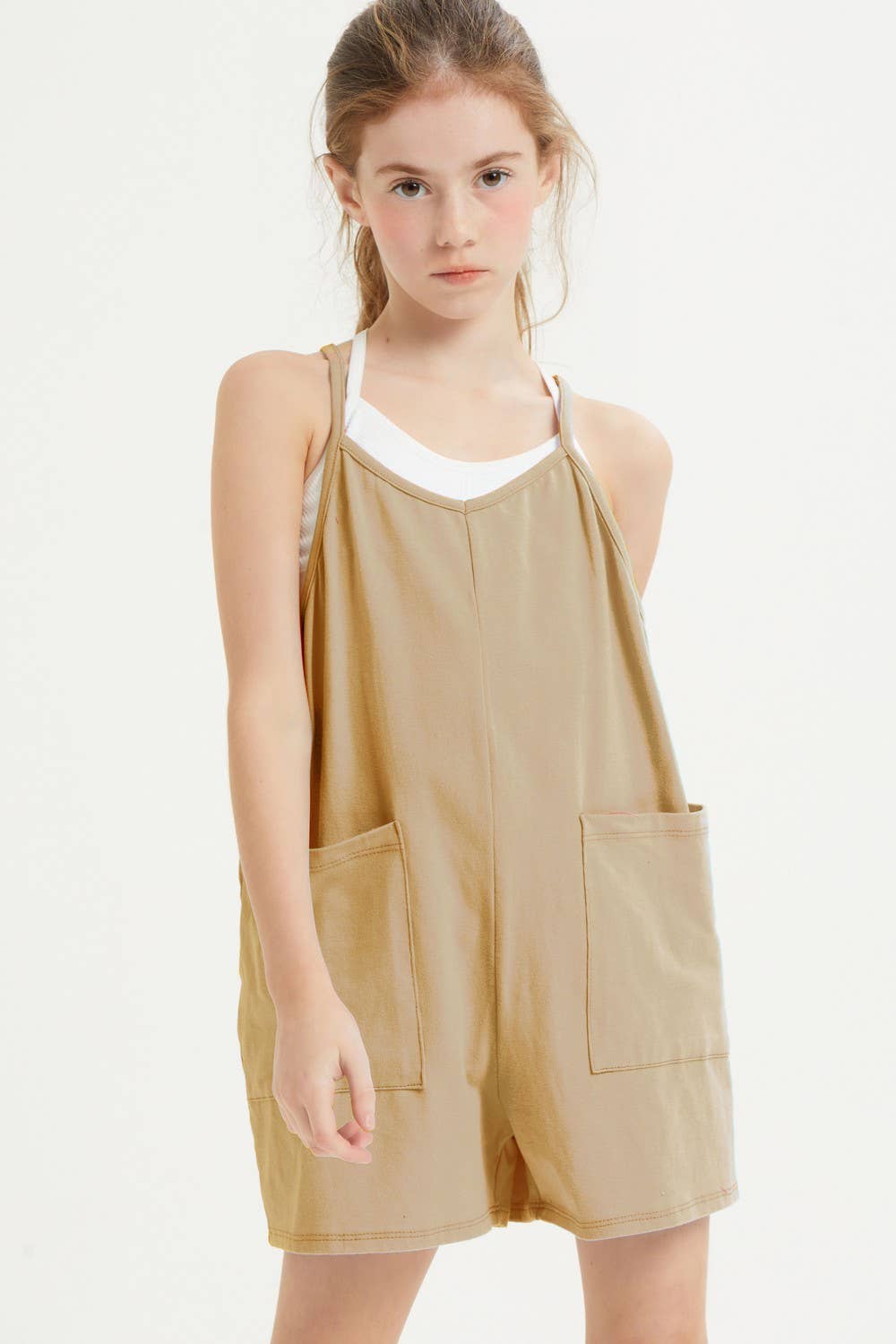 Two Pocket Cotton Overall Romper / Onesie