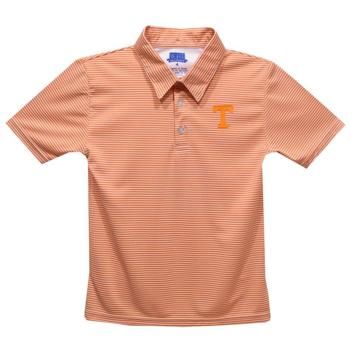 Tennessee Vols Embroideredred Orange Stripes Polo Shirt