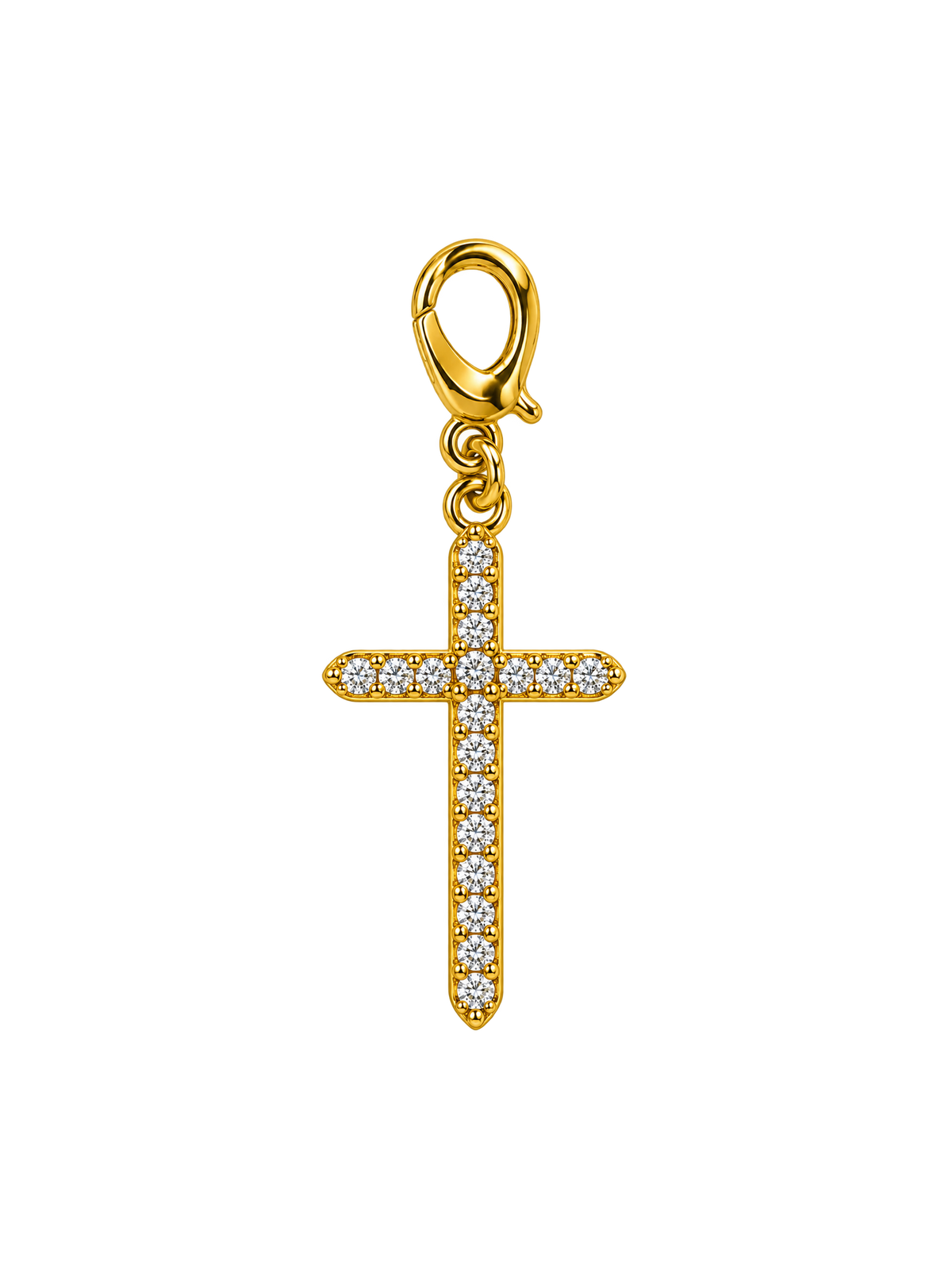 Gold Crystal Cross Charm