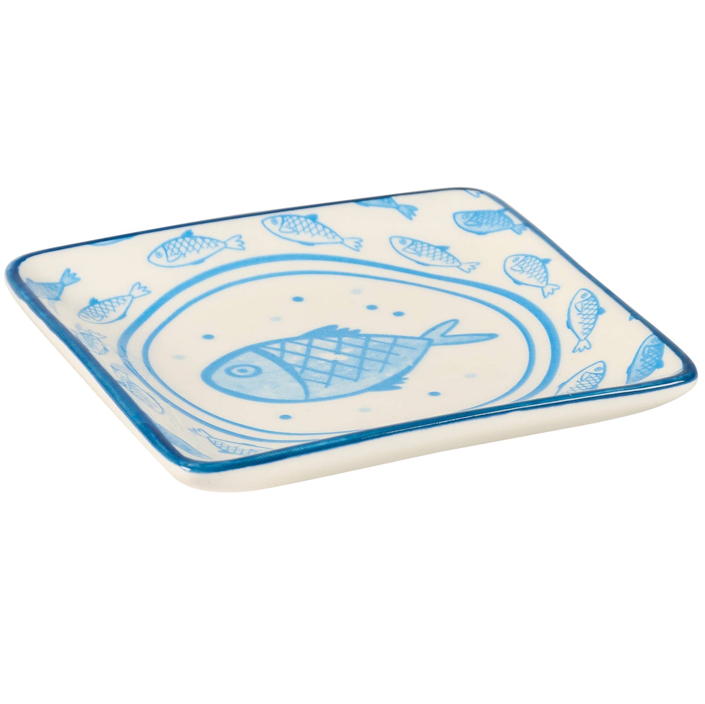 Blue Fish Dessert Plate