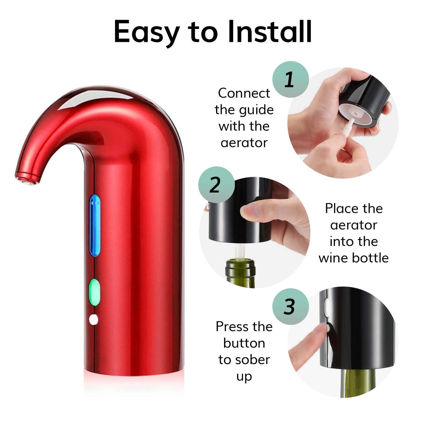 Electric Wine Aerator Dispenser - Portable Wine Accessory