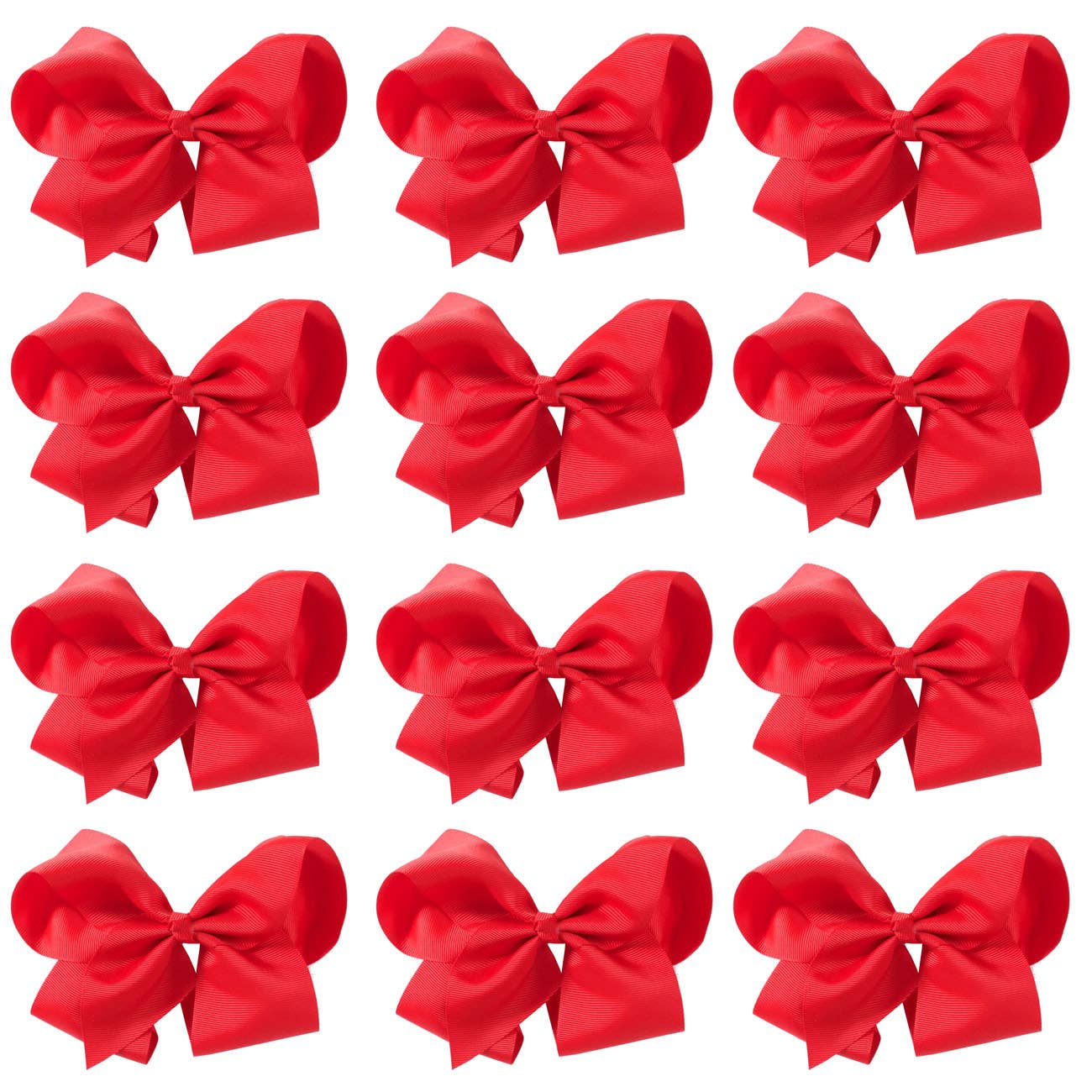 8 Inch Hair Bow With Alligator Clip (12pc)