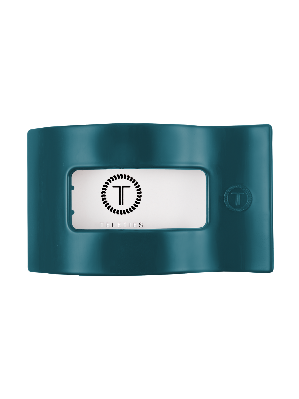 Teal With It Medium Flat Rectangle Hair Clip