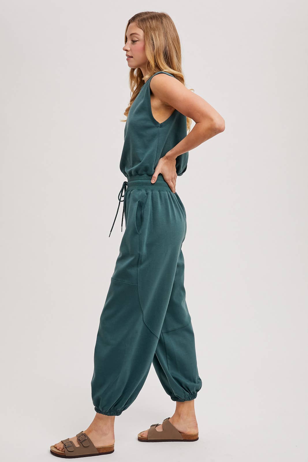 Sleeveless Ecru Jumpsuit