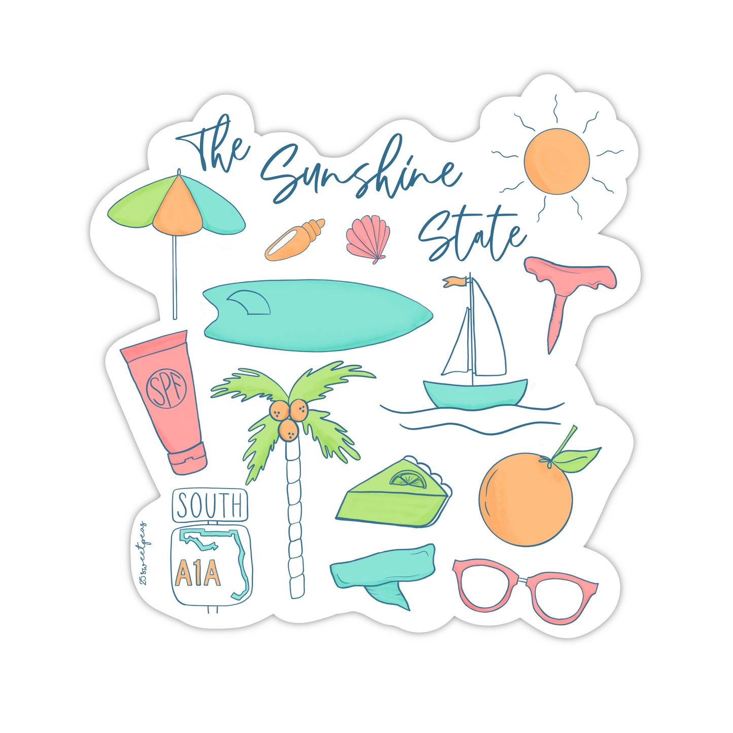 Sunshine State Sticker, Florida Sticker