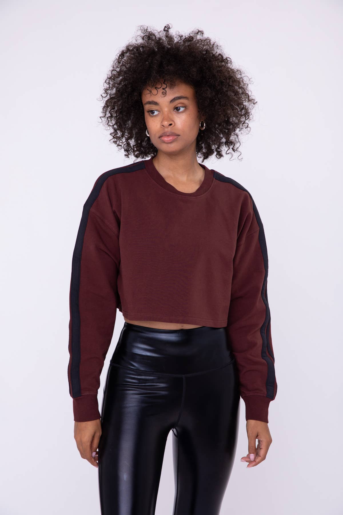 Cropped Racing Stripe Pullover