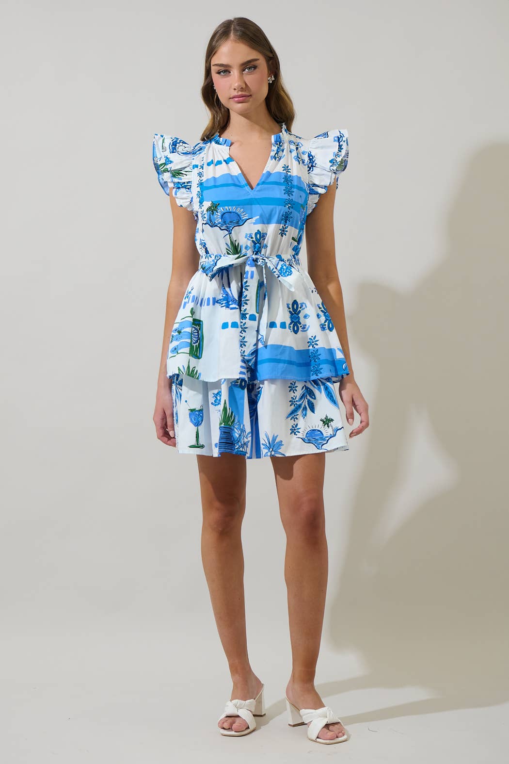 Sosy Postcard Marisol Tiered Mini Dress