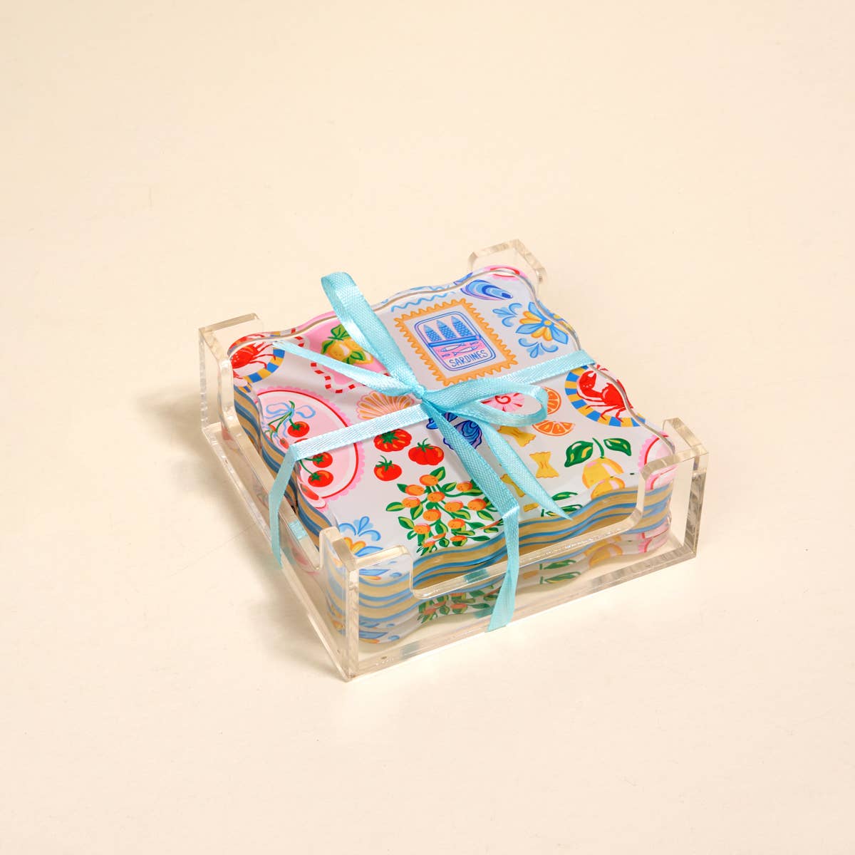Table Talk Acrylic Coaster Set–Ciao Bella