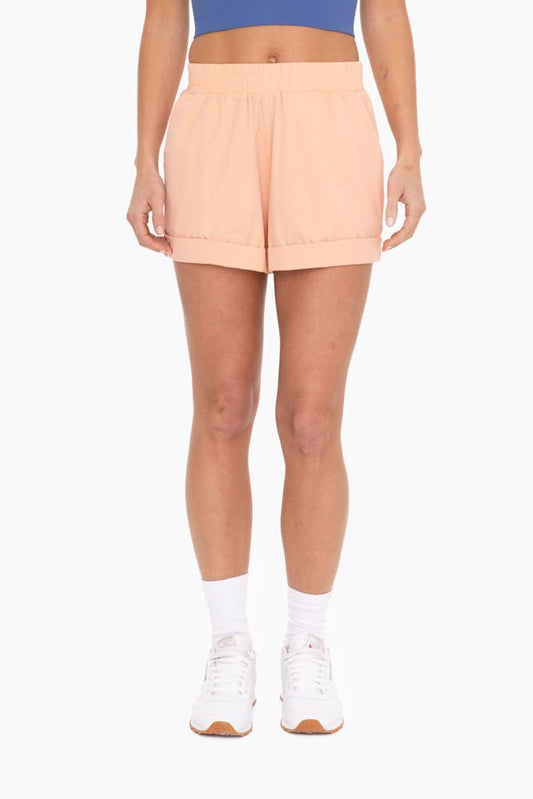 Highwaist Athleisure Shorts with Cuffed Leg