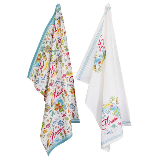 FL Florida State Collection 28" Cotton Tea Towels Set Of 2