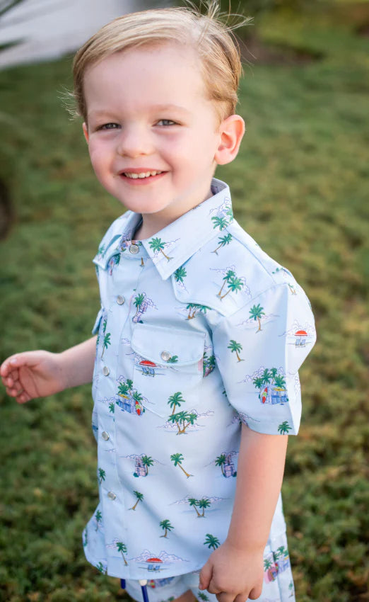 Coastal Getaway Pearl Snap Short Sleeve Shirt
