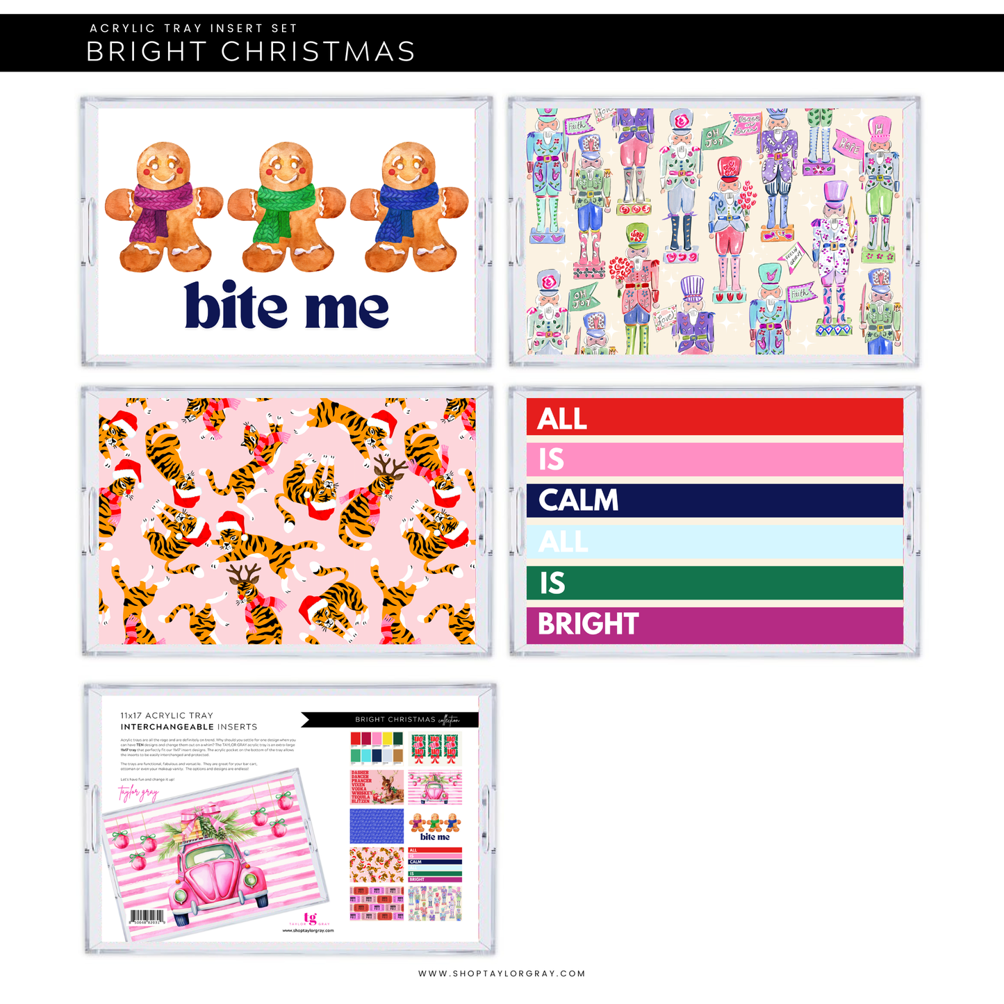 BRIGHT CHRISTMAS insert set of 10