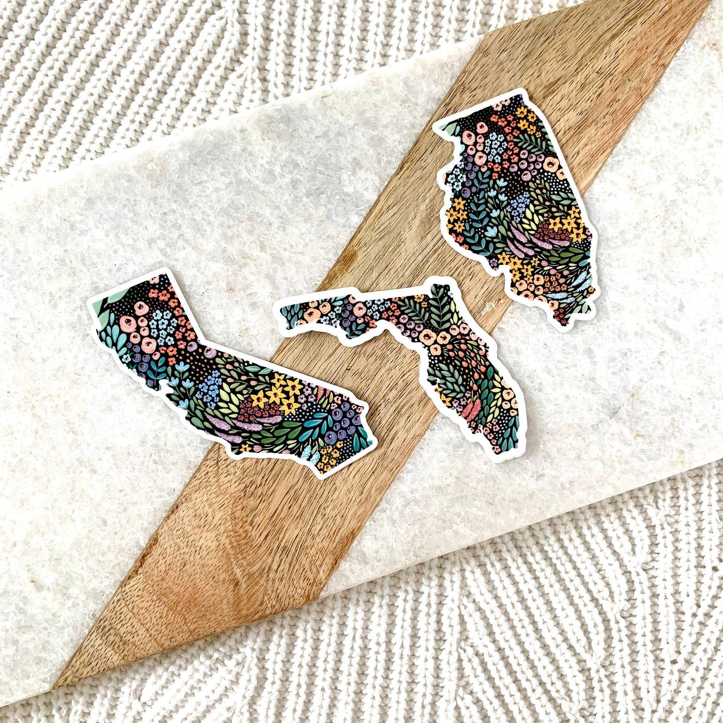 Florida Floral State Sticker 3x3in.