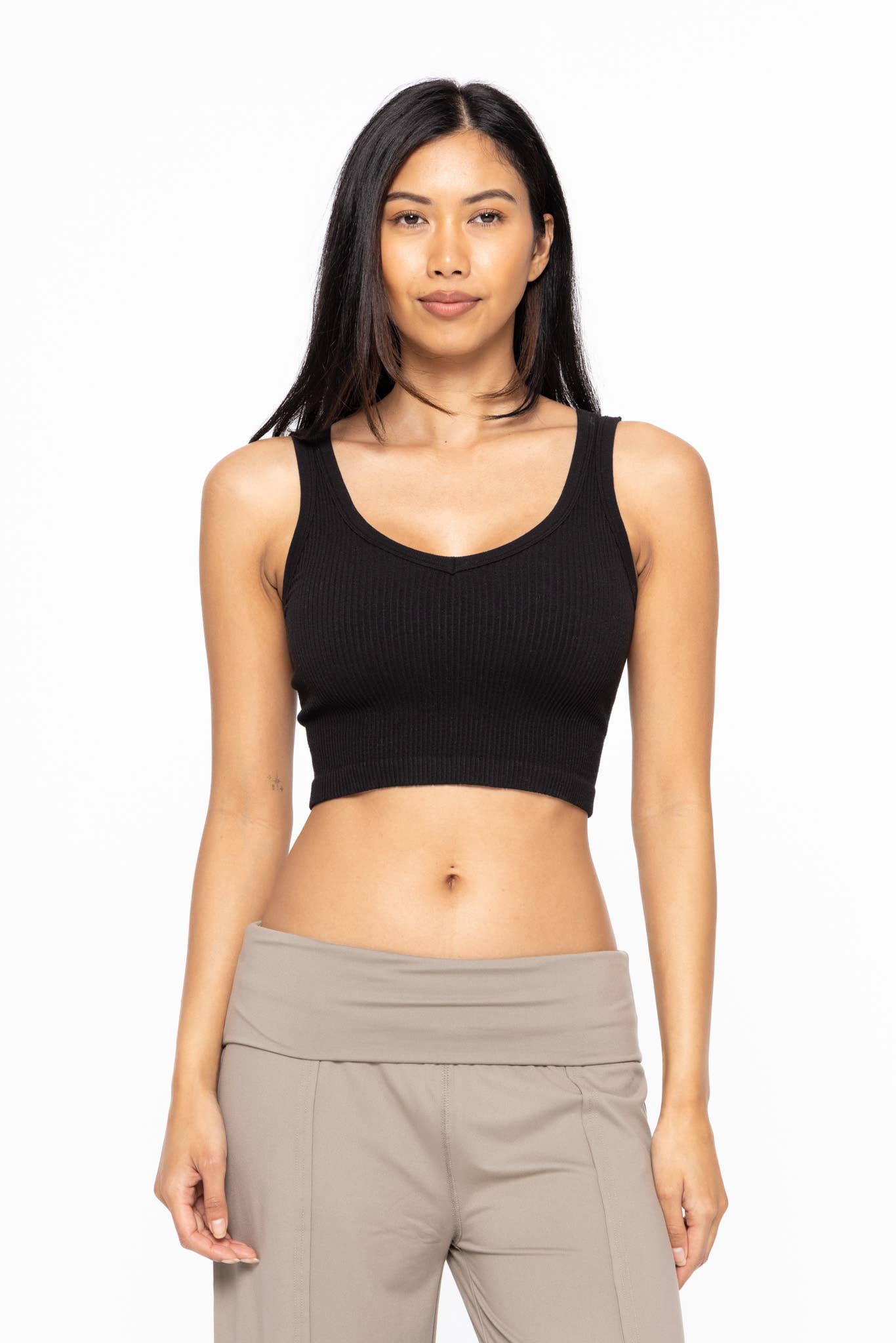 Ribbed Seamless Cropped Tank Top